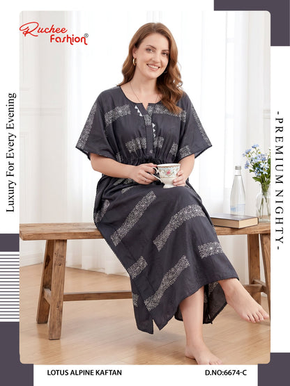 Lotus Alpine 0608 Ruchee Fashion Kaftan Nighty Wholesale Price