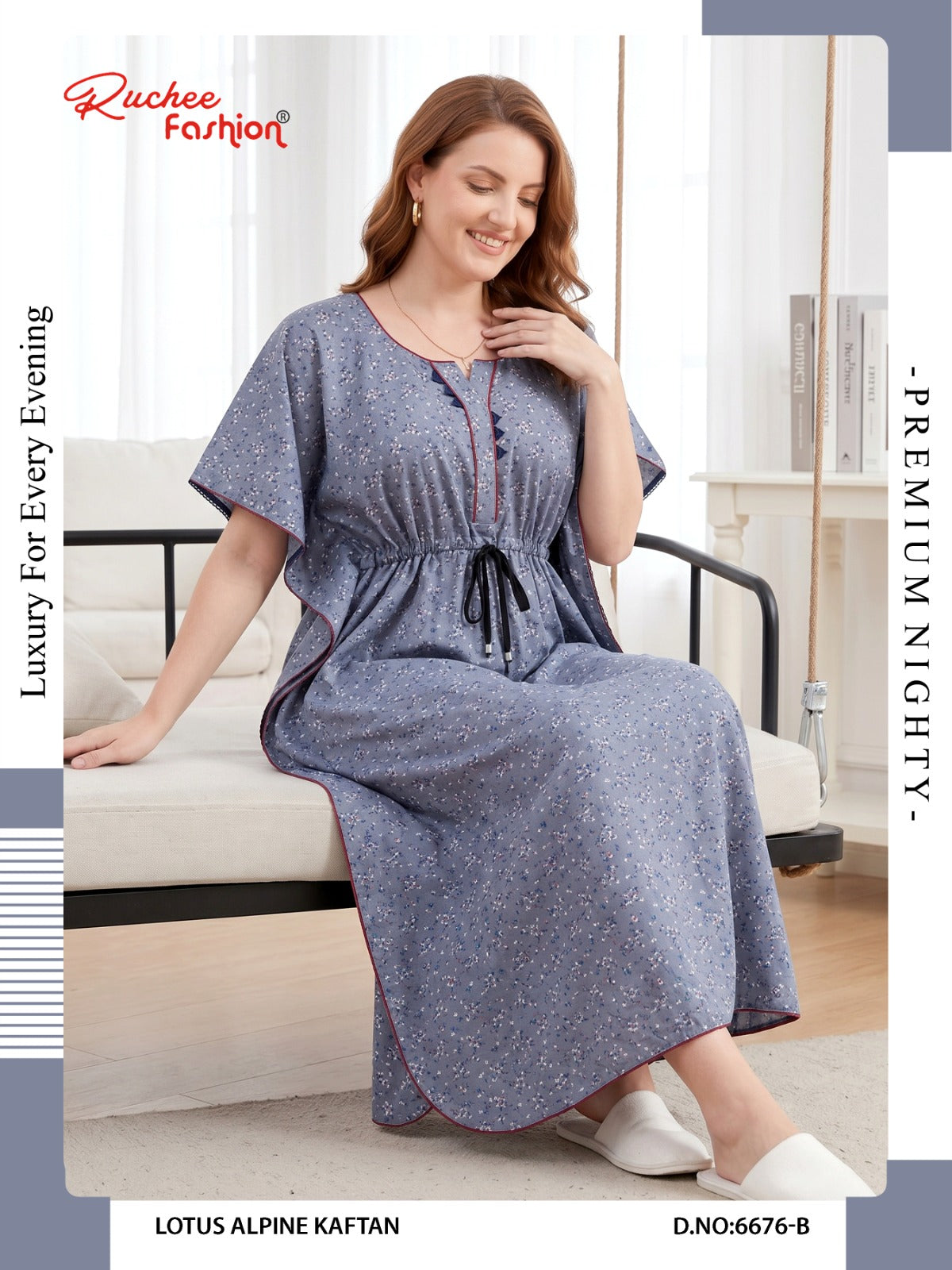 Lotus Alpine 0608 Ruchee Fashion Kaftan Nighty Wholesale Price