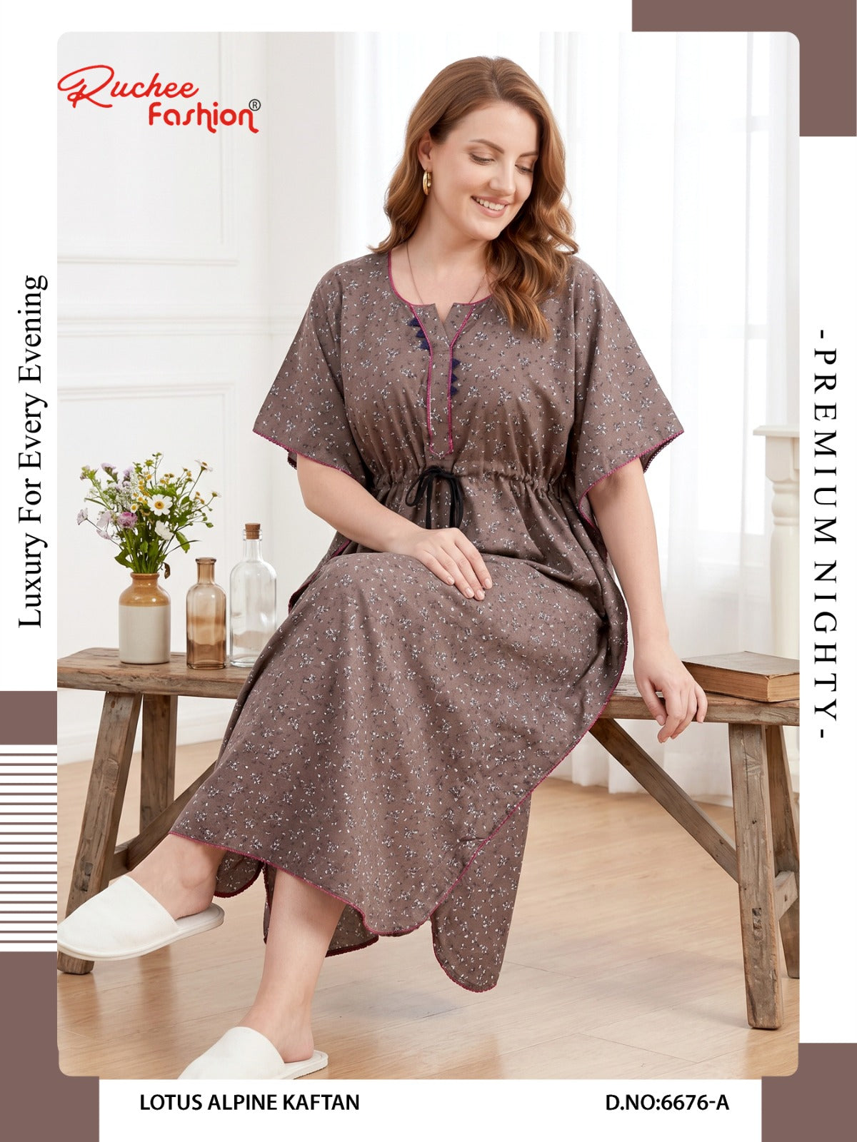 Lotus Alpine 0608 Ruchee Fashion Kaftan Nighty Wholesale Price