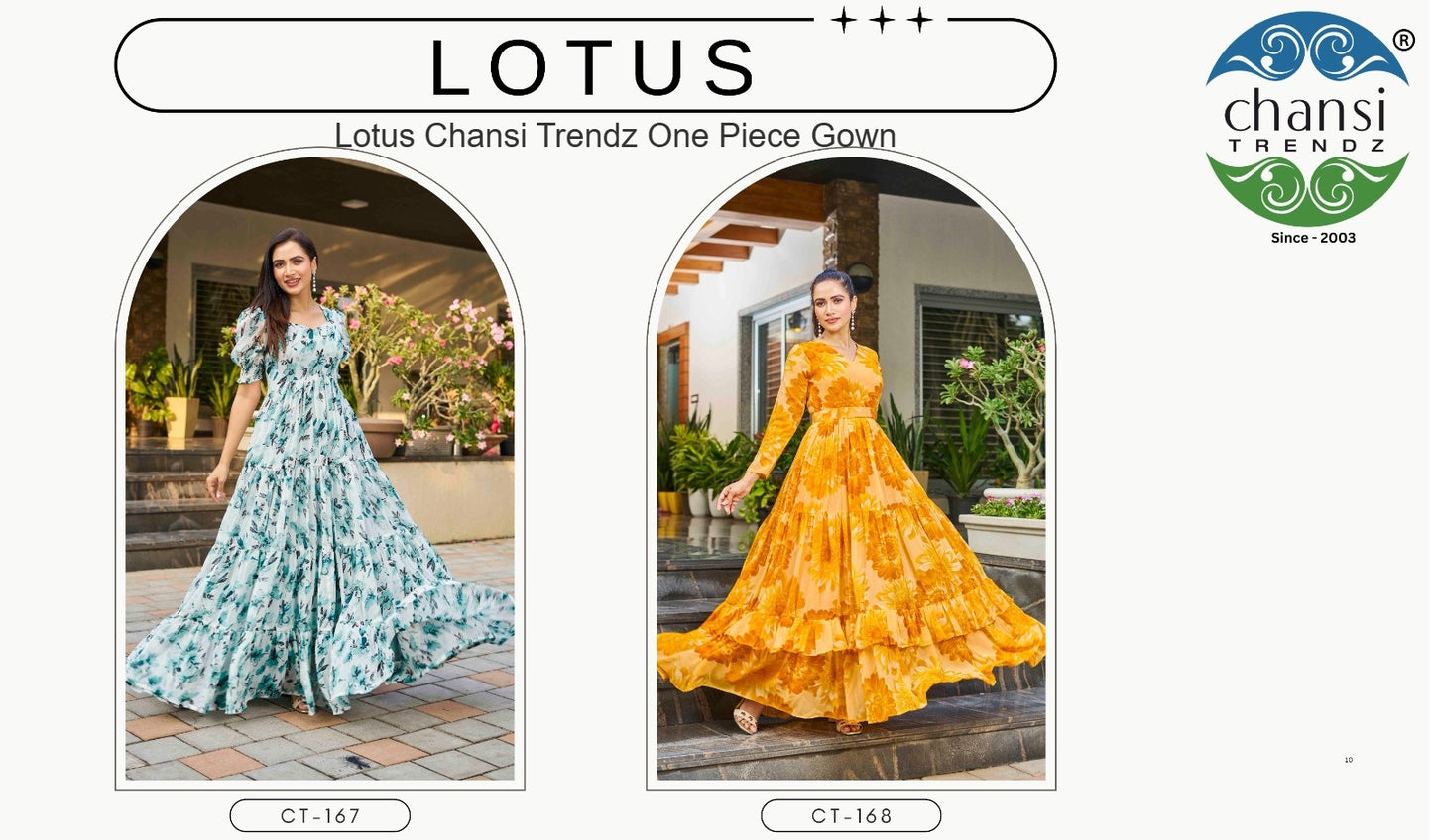 Lotus Chansi Trendz Georgette One Piece Gown Wholesale Price