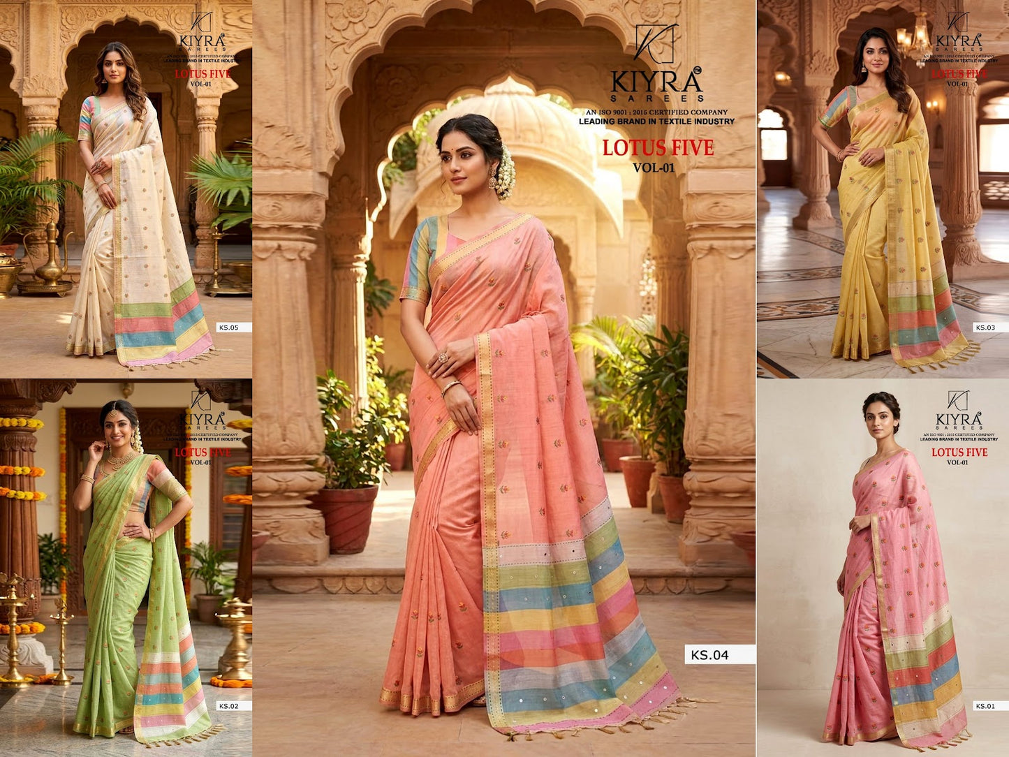 Lotus Five Vol 1 Kiyra Cotton Sarees Exporter India