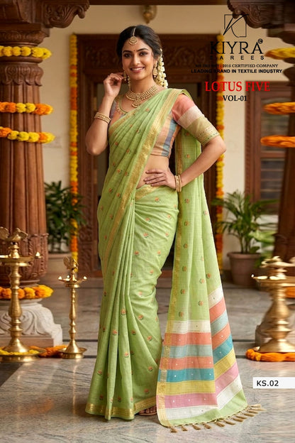 Lotus Five Vol 1 Kiyra Cotton Sarees Exporter India