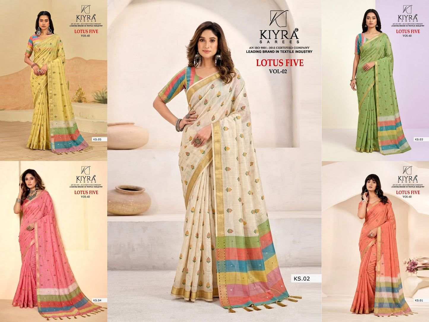 Lotus Five Vol 2 Kiyra Cotton Sarees Wholesaler India