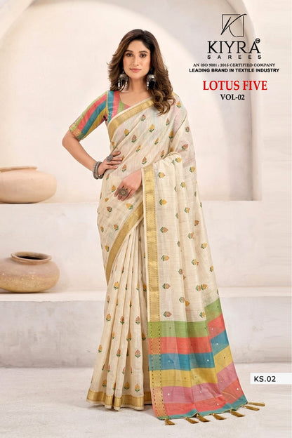 Lotus Five Vol 2 Kiyra Cotton Sarees Wholesaler India