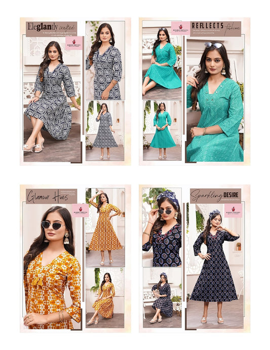 Lotus Hiaara Cotton Anarkali Kurtis Exporter Ahmedabad