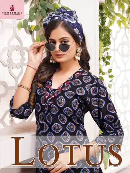 Lotus Hiaara Cotton Anarkali Kurtis Exporter Ahmedabad