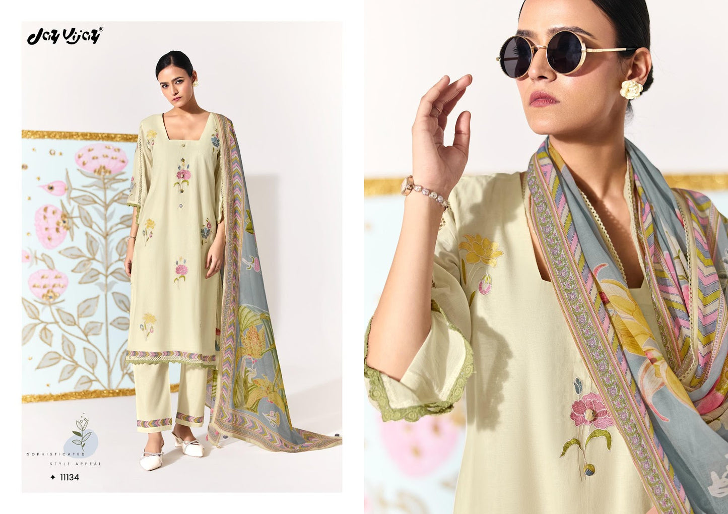 Lotus Jay Vijay Mal Chanderi Pant Style Suits Exporter Ahmedabad