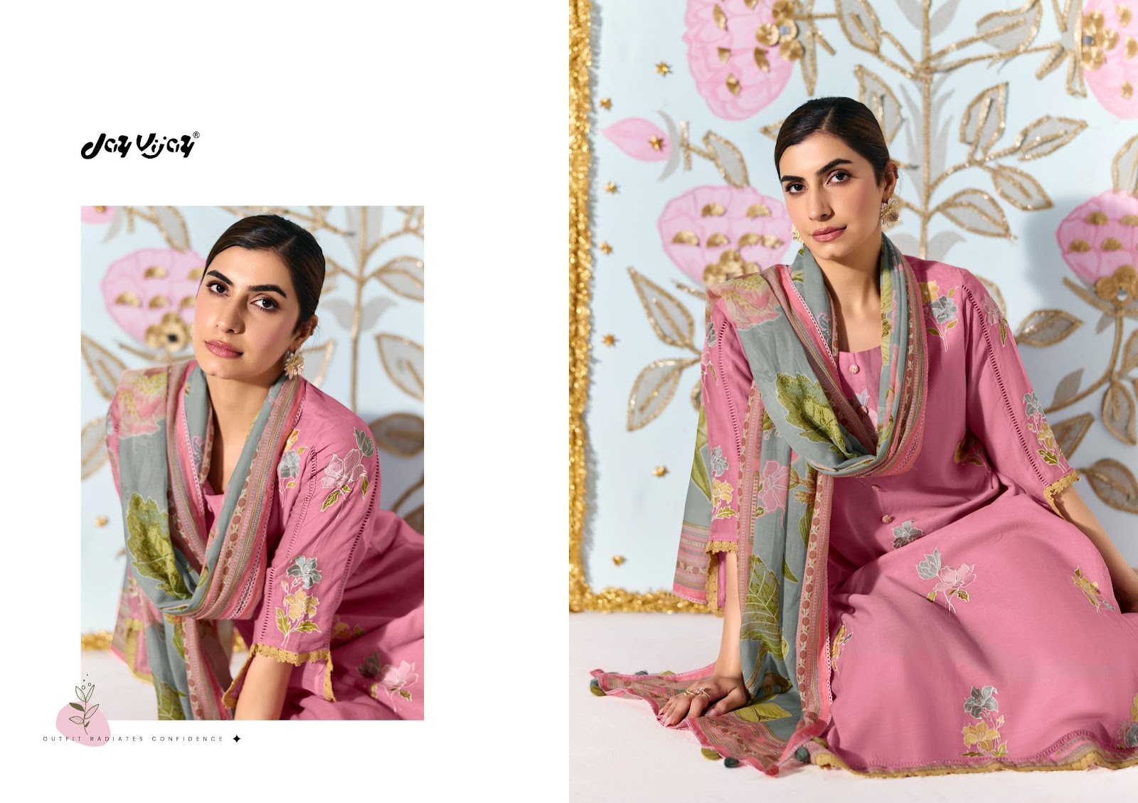 Lotus Jay Vijay Mal Chanderi Pant Style Suits Exporter Ahmedabad