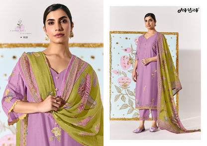 Lotus Jay Vijay Mal Chanderi Pant Style Suits Exporter Ahmedabad