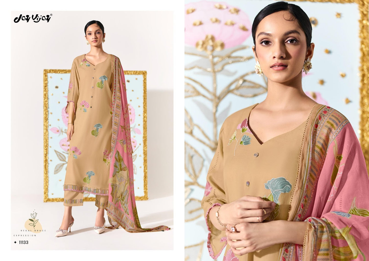 Lotus Jay Vijay Mal Chanderi Pant Style Suits Exporter Ahmedabad