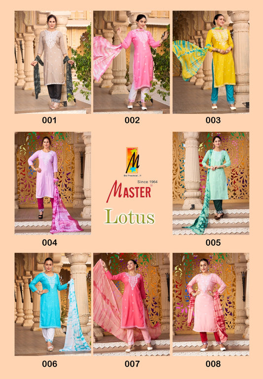 Lotus Master Rayon Readymade Pant Style Suits Wholesaler Ahmedabad