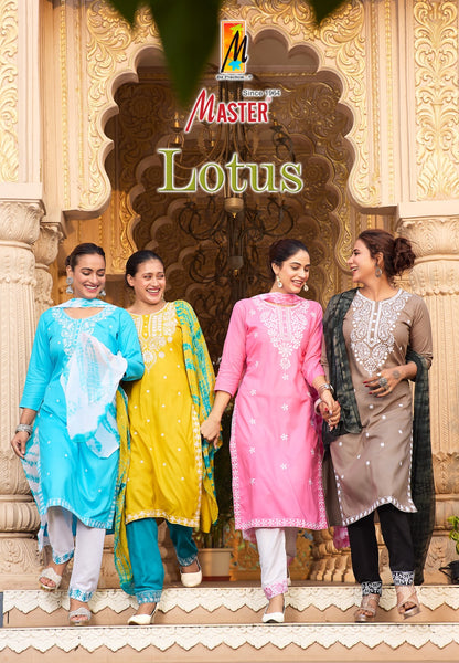 Lotus Master Rayon Readymade Pant Style Suits Wholesaler Ahmedabad