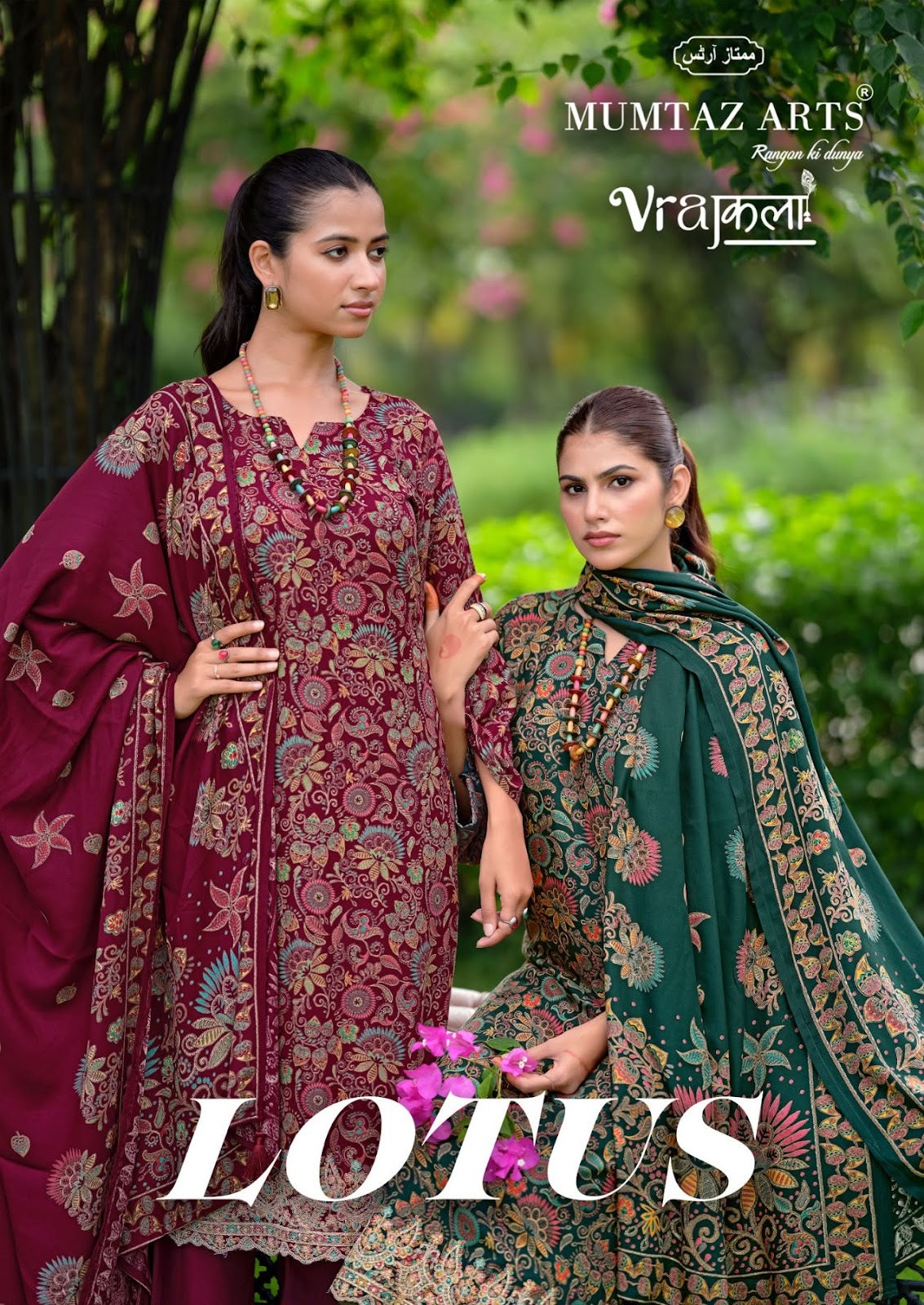 Lotus Mumtaz Arts Viscose Pashmina Suits Wholesale Rate