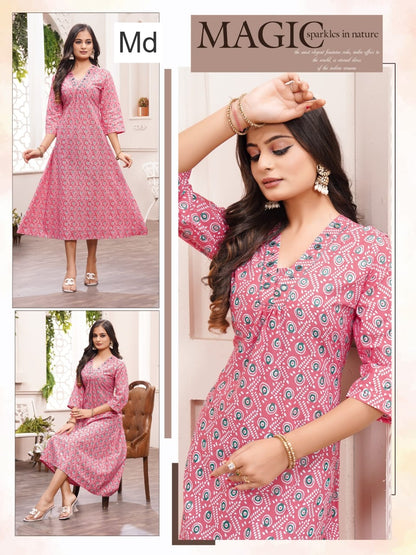 Lotus Vol 1 Md Mal Cotton Anarkali Kurtis Wholesale Rate