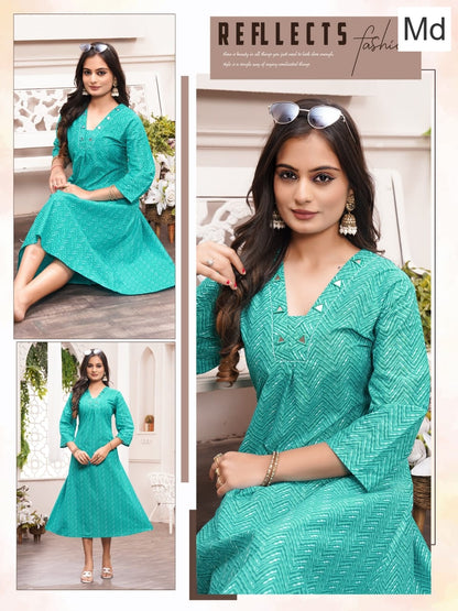 Lotus Vol 1 Md Mal Cotton Anarkali Kurtis Wholesale Rate