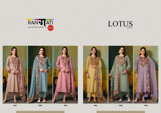 Lotus Vol 2 Rangati Prints Muslin Pant Style Suits Supplier India