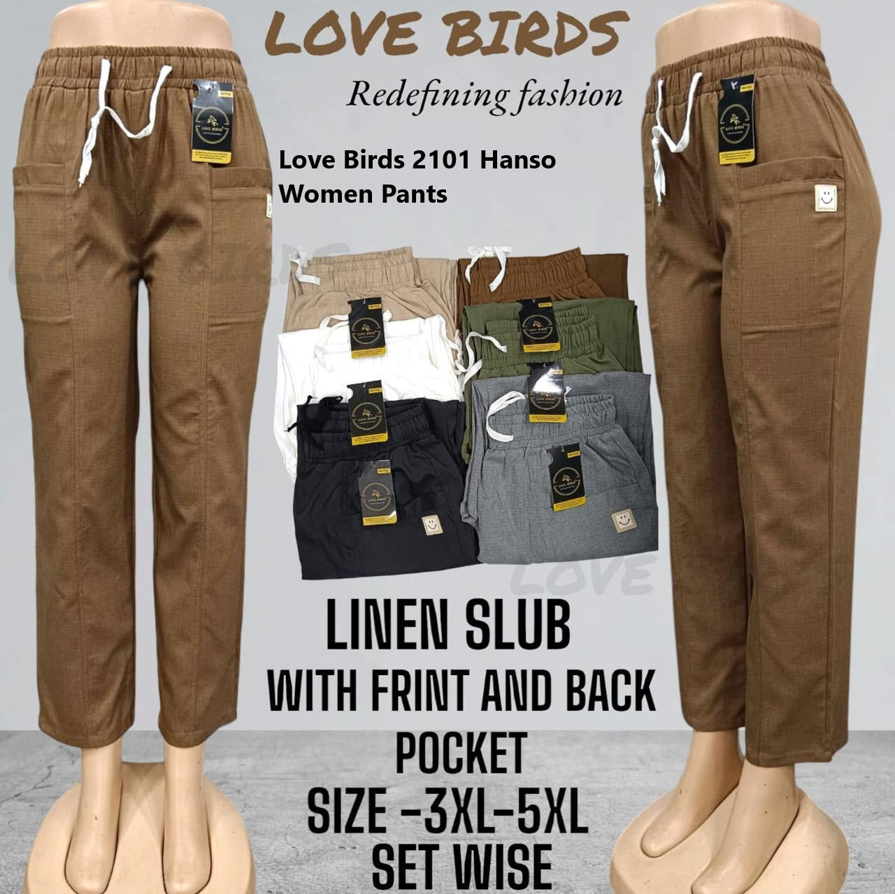 Love Birds 2101 Hanso Lilen Women Pants Manufacturer India