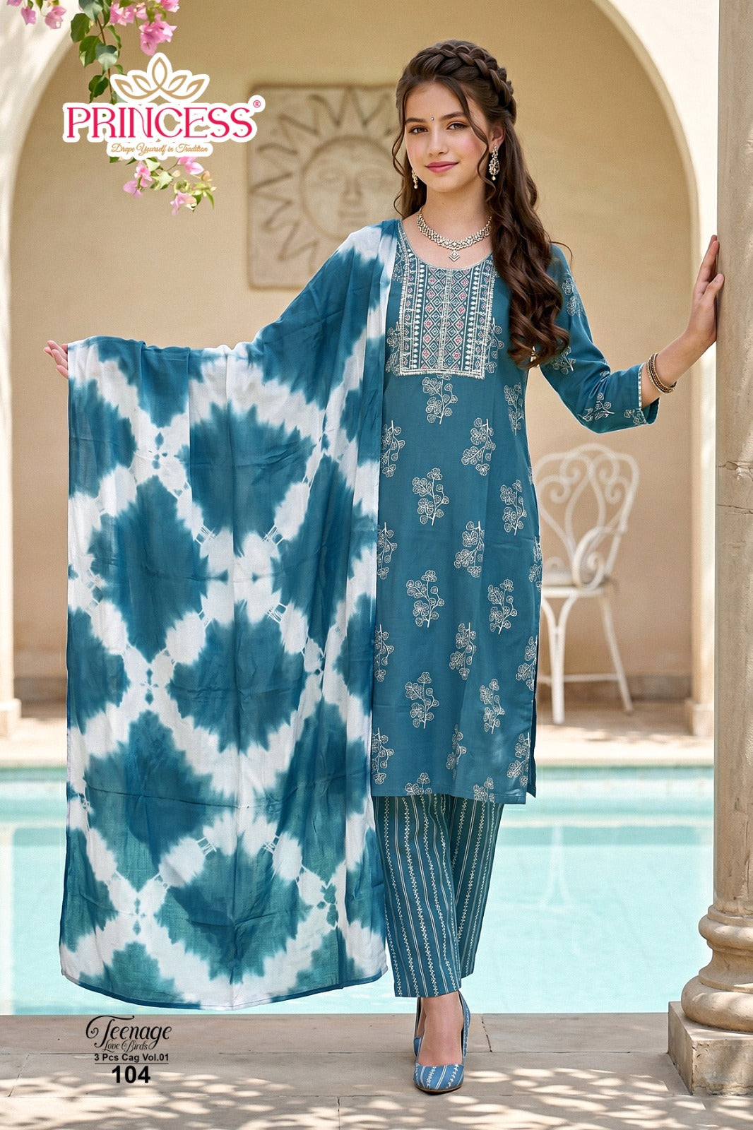 Love Birds Vol 1 Princess Creation Rayon Girls Readymade Pant Suits Supplier India