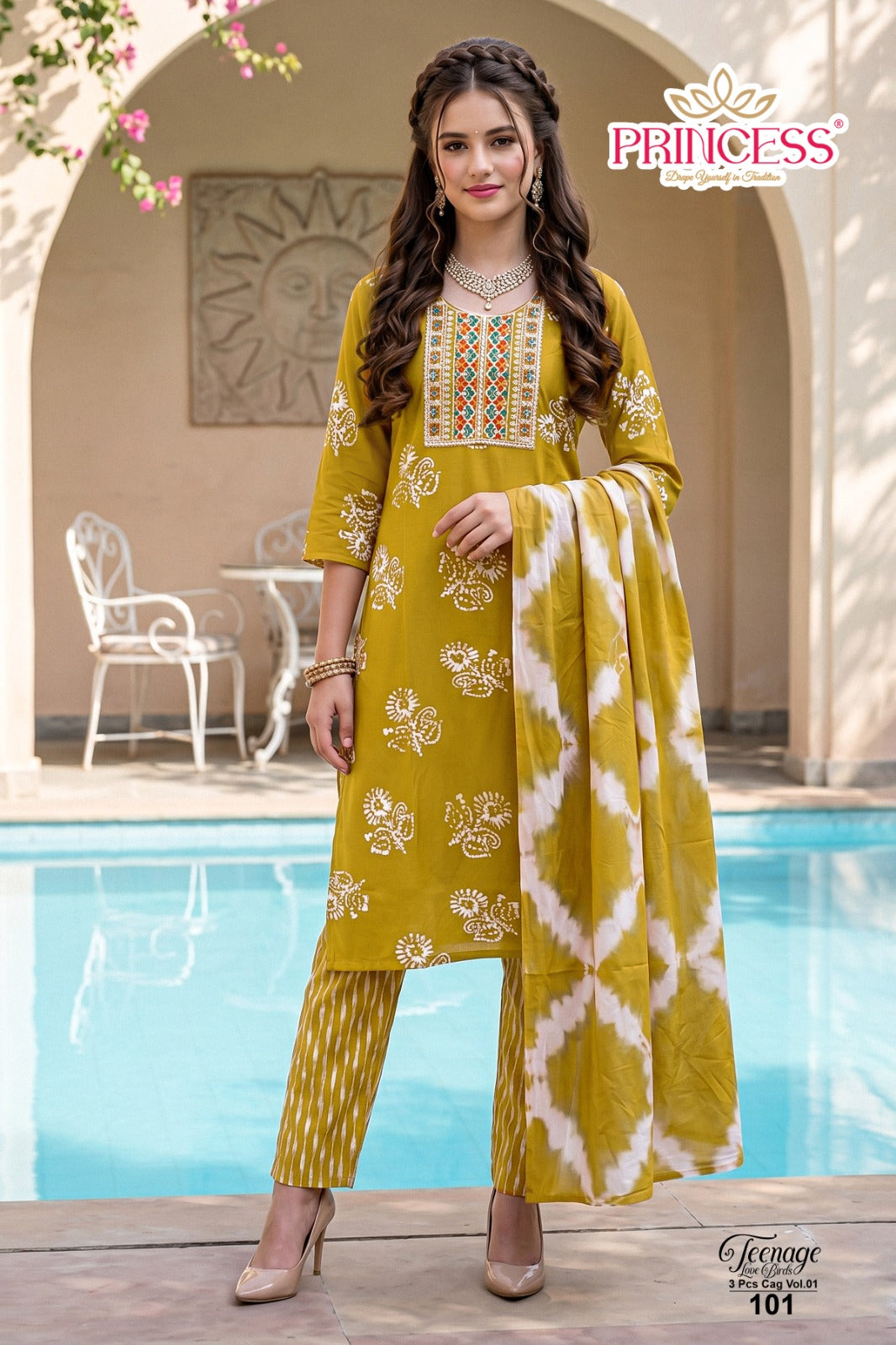Love Birds Vol 1 Princess Creation Rayon Girls Readymade Pant Suits Supplier India