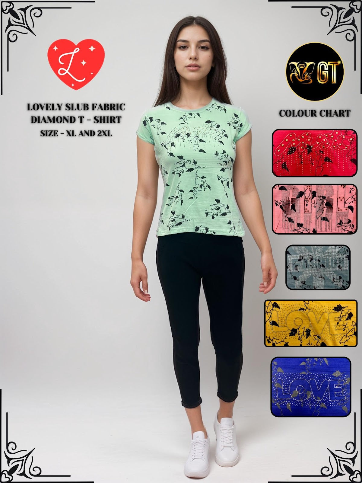 Lovely Diamond Gt Slub Stylish Short Tops Exporter Ahmedabad