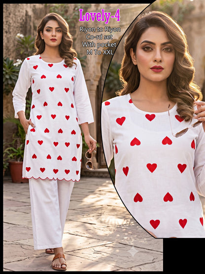 Lovely Infinity Rayon 17Kg Kurti Plazzo Set Wholesale Price