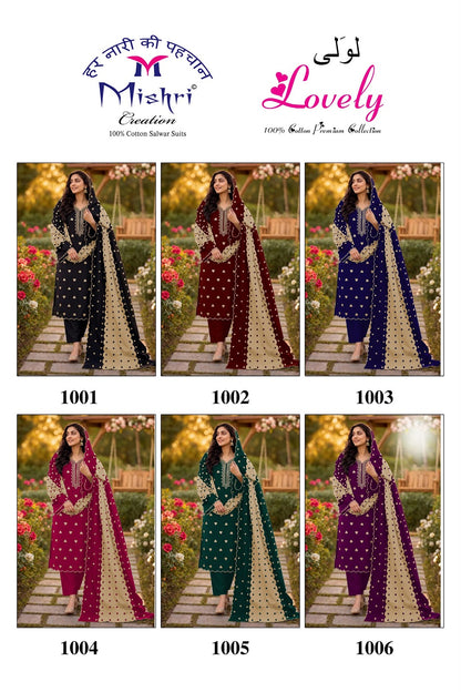 Lovely Mishri Cotton Karachi Salwar Suits Manufacturer