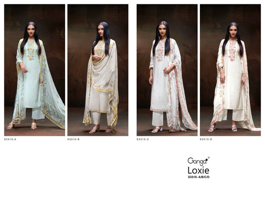 Loxie 3310 Ganga Premium Cotton Plazzo Style Suits Exporter Ahmedabad