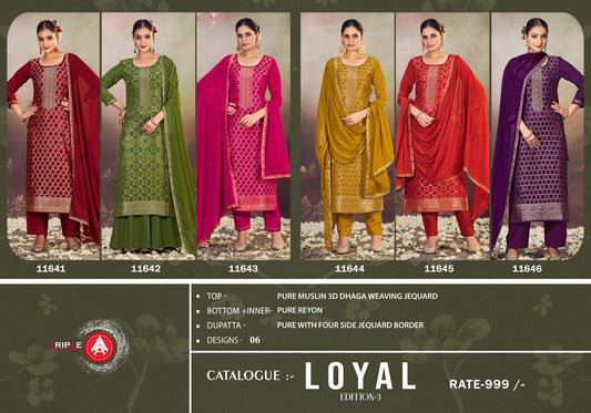 Loyal Edition 3 Triple Aaa Muslin Pant Style Suits
