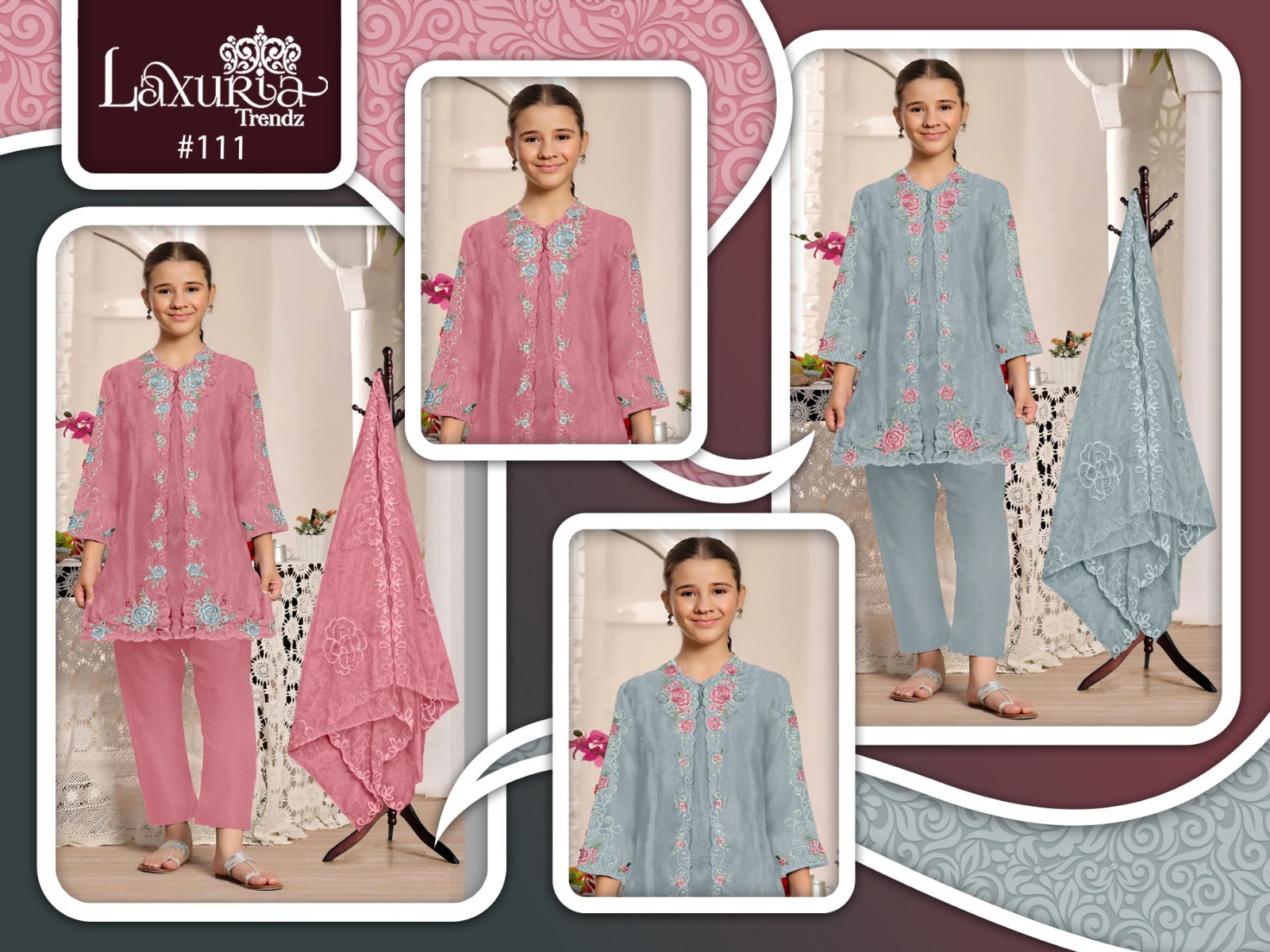 Lt-111 Laxuria Trendz Fox Georgette Girls Pakistani Readymade Suit Manufacturer Gujarat