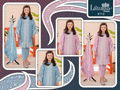 Lt-113 Laxuria Trendz Fox Georgette Girls Pakistani Readymade Suit Wholesaler