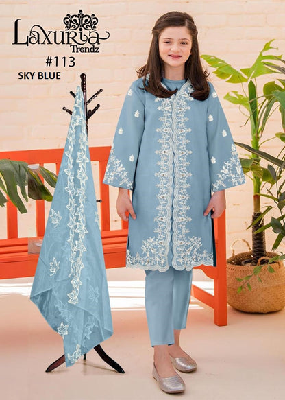 Lt-113 Laxuria Trendz Fox Georgette Girls Pakistani Readymade Suit Wholesaler