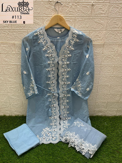 Lt-113 Laxuria Trendz Fox Georgette Girls Pakistani Readymade Suit Wholesaler