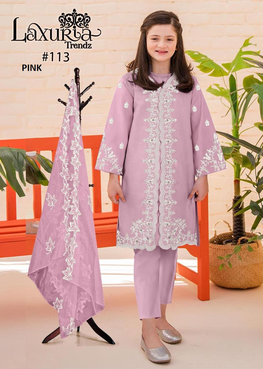 Lt-113 Laxuria Trendz Fox Georgette Girls Pakistani Readymade Suit Wholesaler