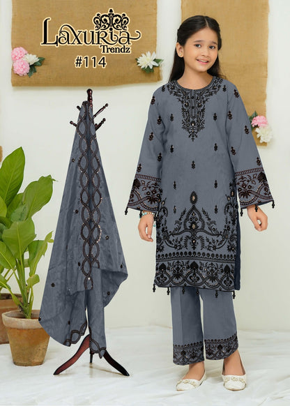 Lt-114 Laxuria Trendz Fox Georgette Girls Pakistani Readymade Suit Wholesale Price