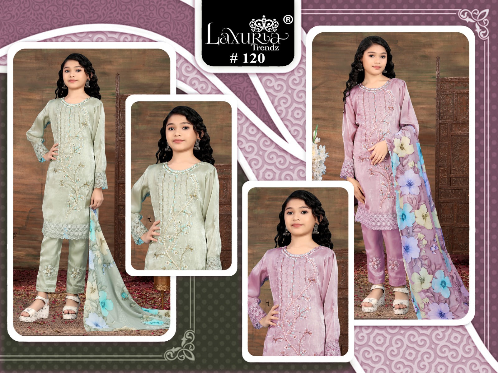 Lt-120 Laxuria Trendz Jimmy Choo Girls Pakistani Readymade Suit Wholesale Rate