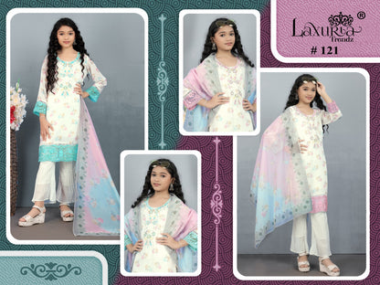 Lt-121 Laxuria Trendz Fox Georgette Girls Pakistani Readymade Suit Wholesale