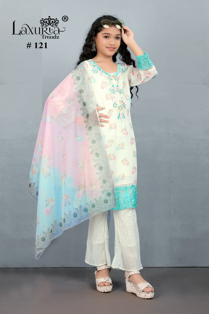 Lt-121 Laxuria Trendz Fox Georgette Girls Pakistani Readymade Suit Wholesale