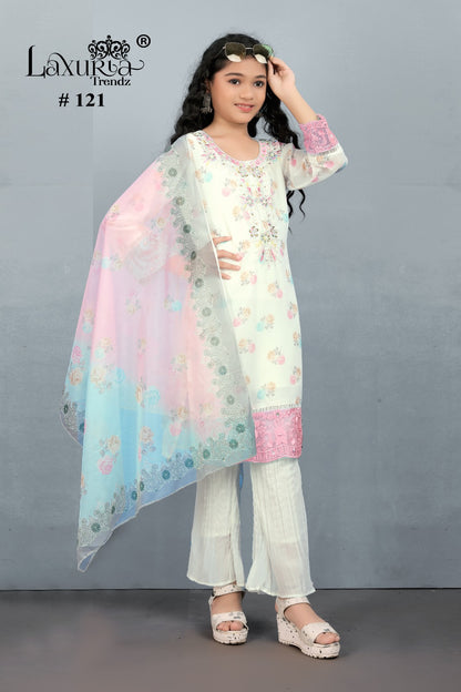 Lt-121 Laxuria Trendz Fox Georgette Girls Pakistani Readymade Suit Wholesale