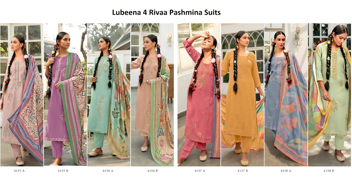 Lubeena 4 Rivaa Pashmina Suits Wholesale