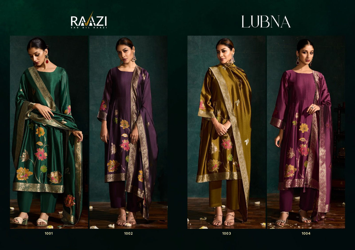 Lubna Raazi Silk Jacquard Pant Style Suits Supplier
