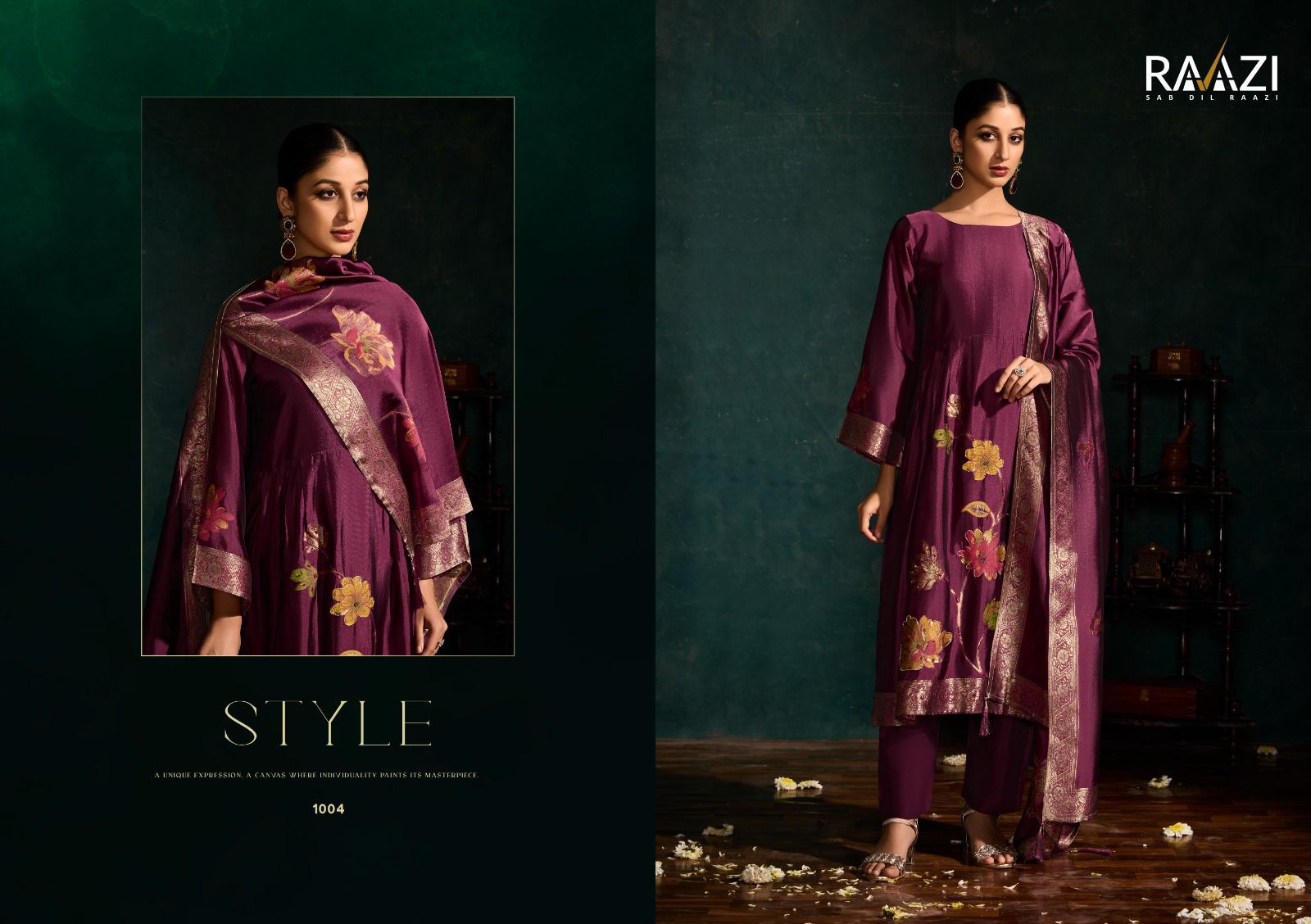 Lubna Raazi Silk Jacquard Pant Style Suits Supplier