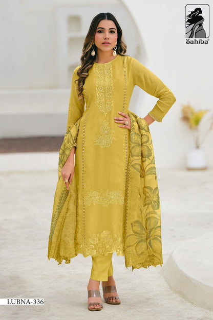Lubna Sahiba Organza Pant Style Suits Manufacturer Ahmedabad