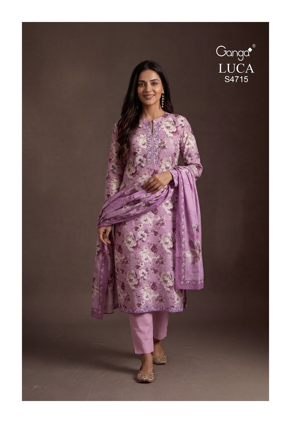 Luca 4715 Ganga Cotton Pant Style Suits Supplier Ahmedabad