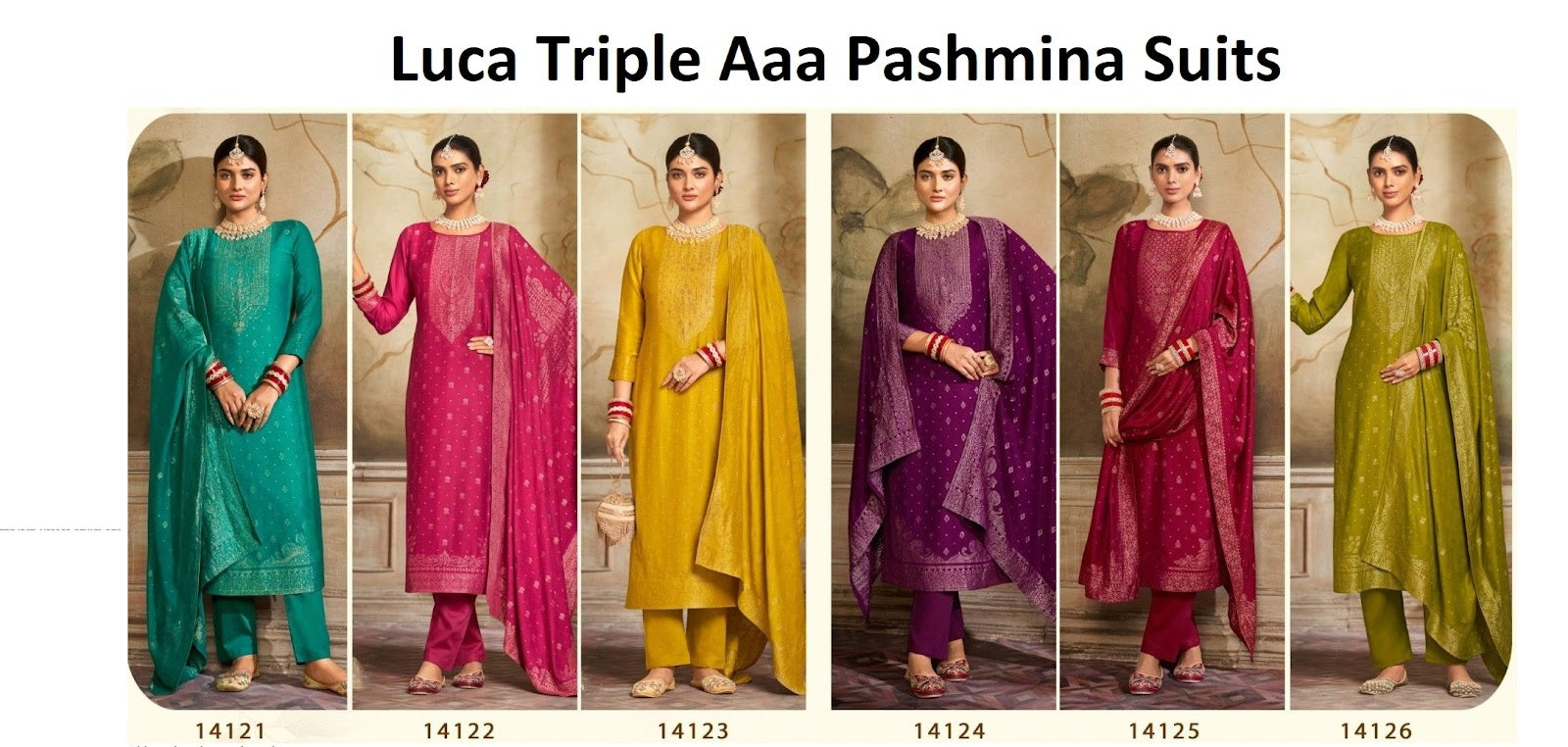 Luca Triple Aaa Viscose Pashmina Suits Exporter Gujarat