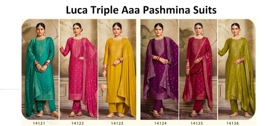 Luca Triple Aaa Viscose Pashmina Suits Exporter Gujarat