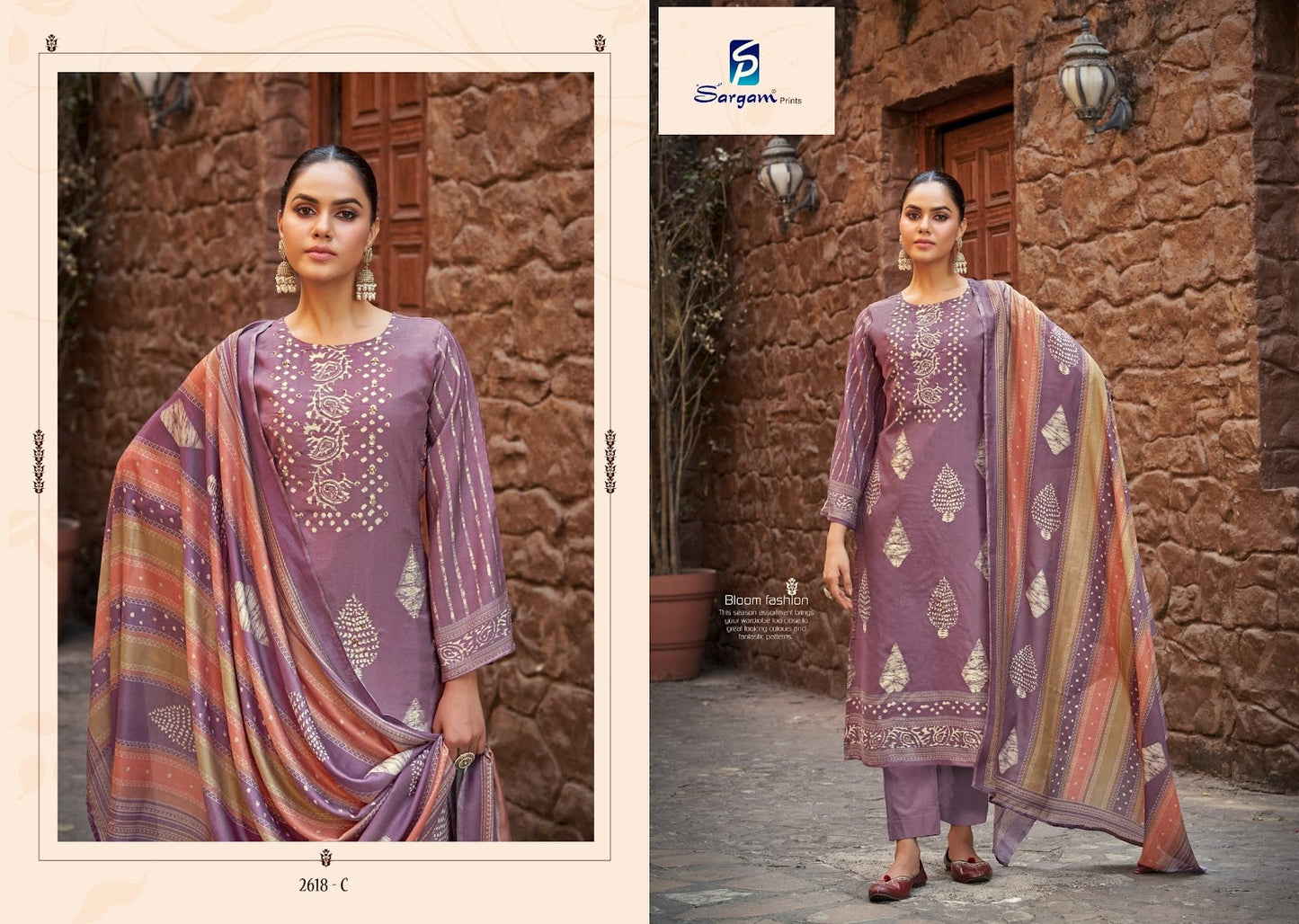 Lucia Sargam Prints Pure Bemberg Muslin Plazzo Style Suits Supplier Gujarat