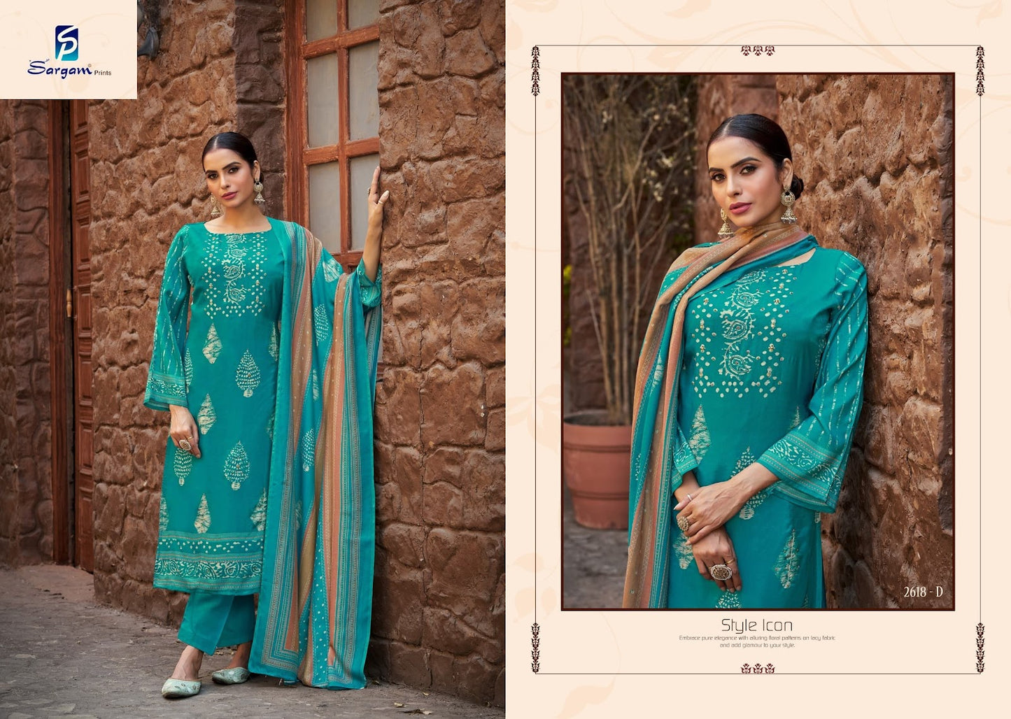 Lucia Sargam Prints Pure Bemberg Muslin Plazzo Style Suits Supplier Gujarat