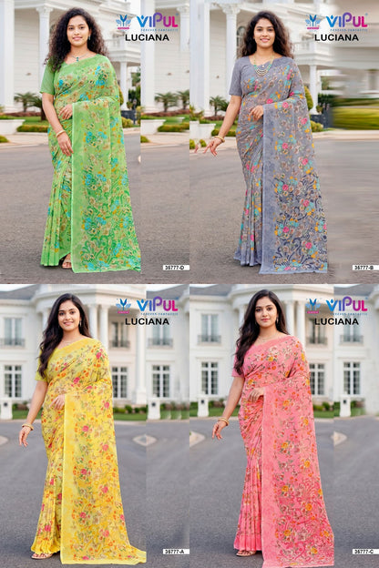 Luciana 0607 Vipul Weightless Sarees Wholesale Price