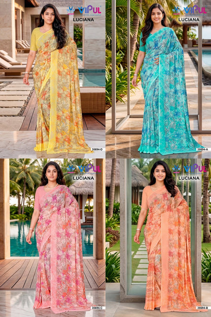 Luciana 0607 Vipul Weightless Sarees Wholesale Price