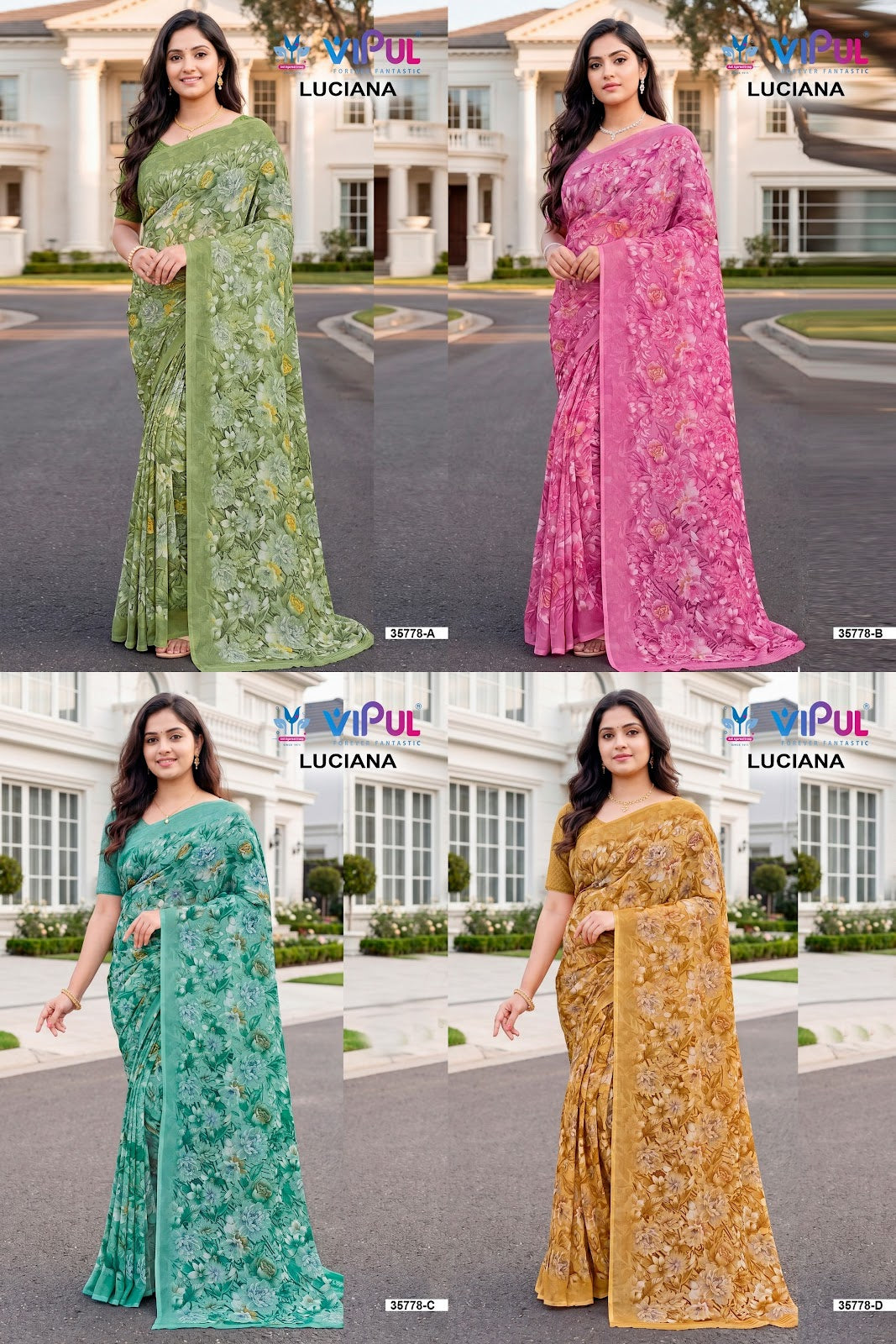 Luciana 0607 Vipul Weightless Sarees Wholesale Price